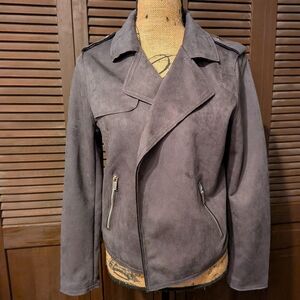 Women's Gray Faux Suede Jacket